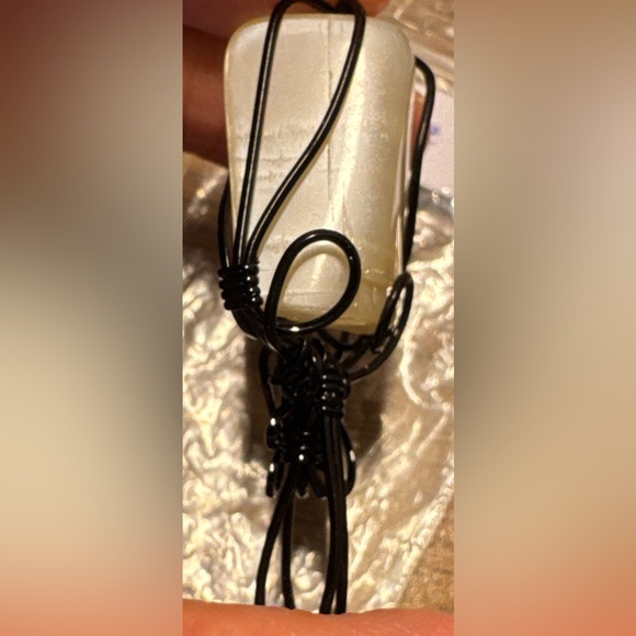 Beautiful Moonstone pendant in a black wrap (jewelers grade wire) - Picture 11 of 16